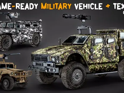 15 Game-Ready Military Vehicle and 4K Texture   Low-poly 3D model