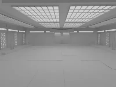 Dojo Fighting Hall Low-poly 3D model