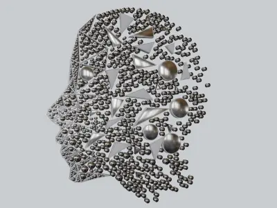 Human head decorative wall items abstract Art blender file  3D model