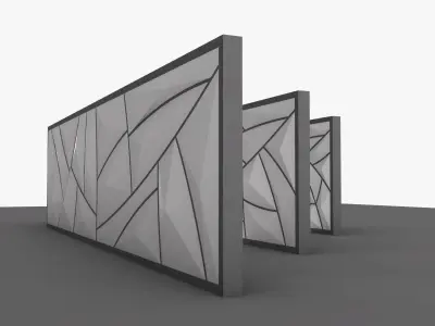 Curvy Cracks Wall Pattern 3D model