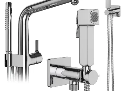 Faucets and shower systems Hansgrohe set 174 3D model