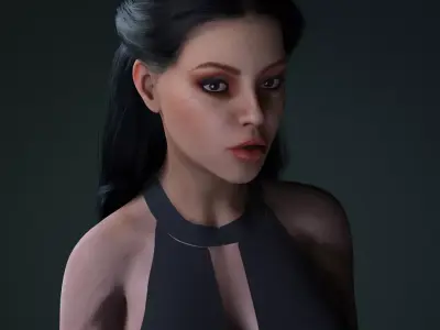  The Cursed Bride  Vampire Character Game-Ready 3D Model Low-poly 3D model