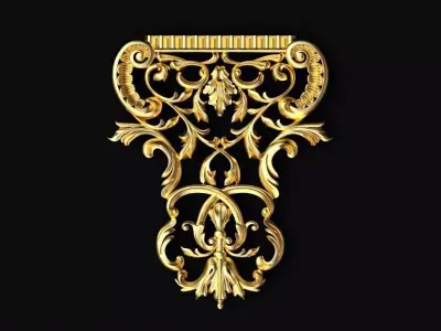 Central decor ornament for furniture 3D model 636