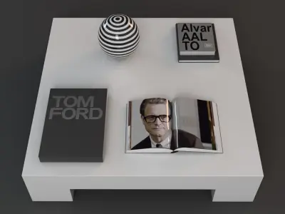 Couch Table and Decor 3D model