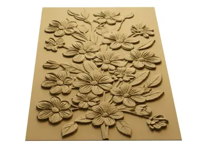 modern panel wall decor set relief stl mural CNC 287 3D model