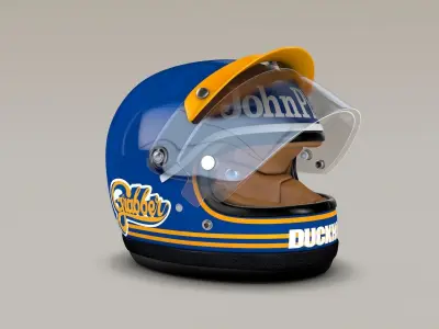 Ronnie Peterson Lotus Helmet 70s 3D model