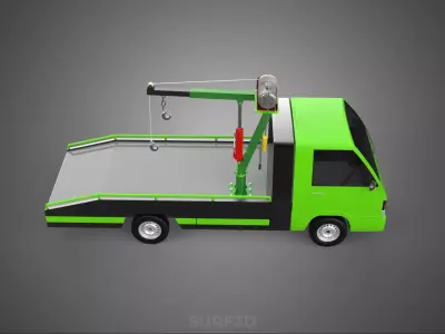 ELECTRIC WINCH HOIST REMOTE SWIVEL CRANE HOOK JIB TRUCK PICKUP 3D model