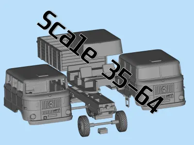 IFA W50 BTP Langkabine bautruppfahrzeug 3d model stl 3D print model
