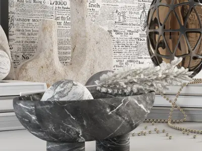 Decorative set 12 Low-poly 3D model