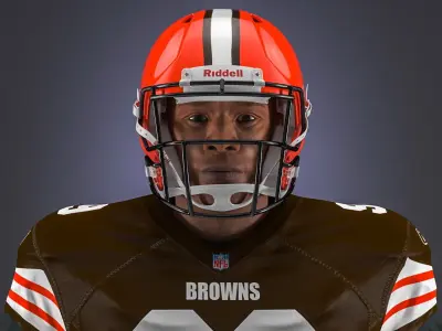 Cleveland Browns American Football Helmet 3D model