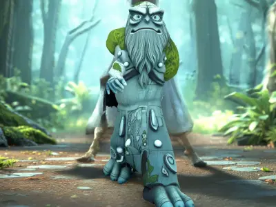 Ancient Stone Guardian model pack Low-poly 3D model