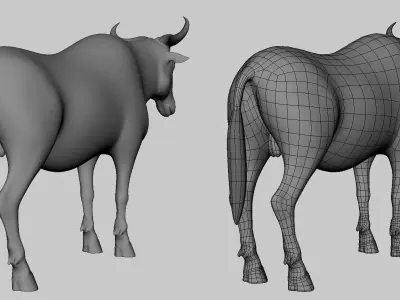 Wildebeest Model Low-poly 3D model