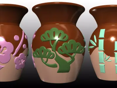 Shochikubai Vase Free 3D print model