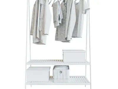 ACACIA Kledingrek zwart Coat rack hallway wardrobe clothes 3D model