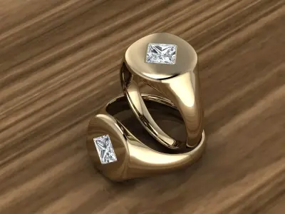 Diamond Jewelry Ring 3D print model 6