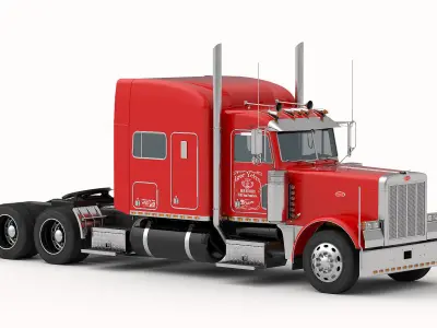 Detailed Peterbilt 379 with interior  3D model