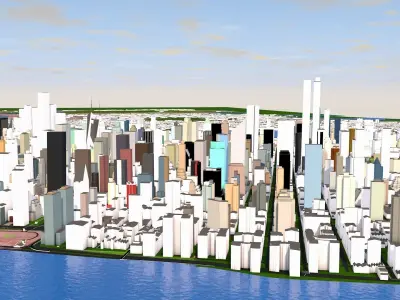 New York City Lower Manhattan September 2020 3d model Low-poly 3D model