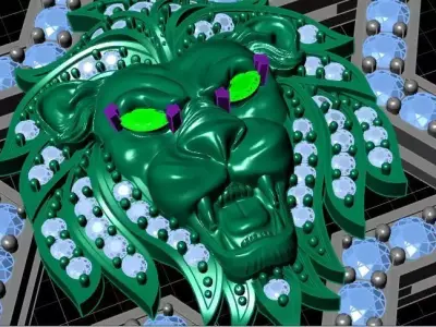 lion necklace 3dm 3D print model