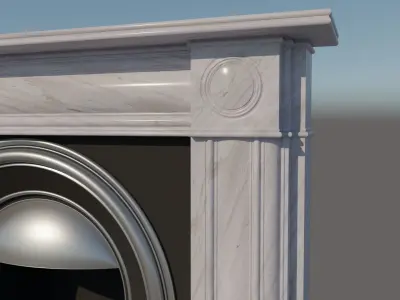 White Marble Mantelpiece 3D model