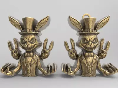 hallowen scary rabbit decor  3D print model