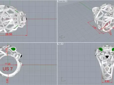 Panther Ring Structured 3D print model