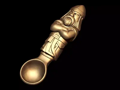 Wooden Viking Warrior Spoon 3D print model