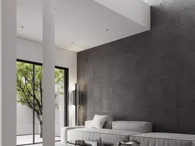 Modern villa scene 3D model