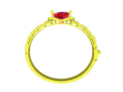 A7563 Luxury Diamond Cushion Bangle for Asian Women 3D print model