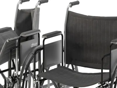 Drive Medical Silver Sport 2 Wheelchair 3D model