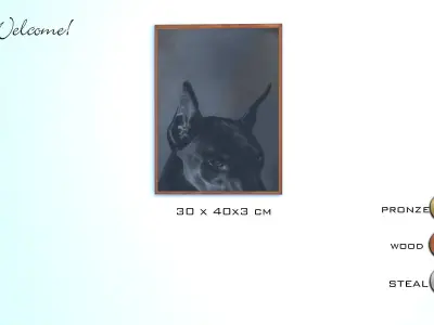 balck dog wall frame 3D model