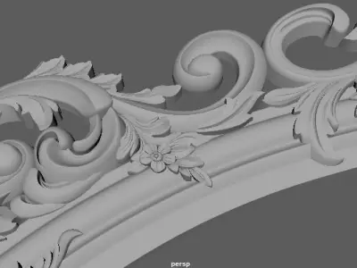 mirror gold ornate frame 3D model