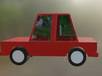 3d car lowpoly car Low-poly 3D model