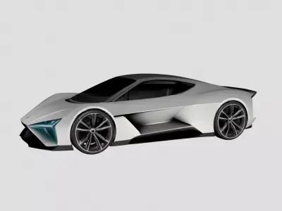 Futuristic Electric Sports Car 3D Model 3D model