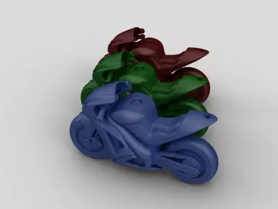 Sport Motorcycle Pendant Keychain 3D print model