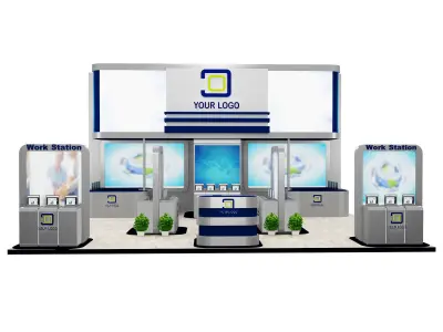 Booth Exhibition Stand a588a  3D model