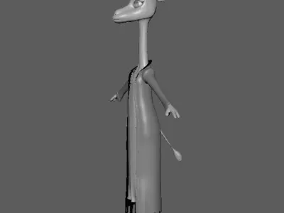  Cartoon Giraffe - base mesh Low-poly 3D model
