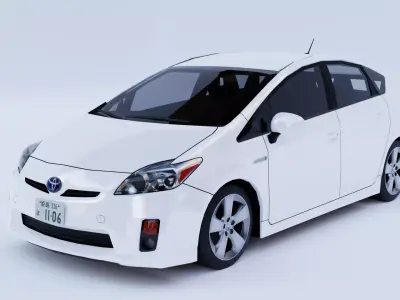 toyota prius lowpoly 3d model Low-poly 3D model