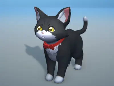 Stylized Cats Pack Low-poly 3D model