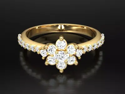 Ring M17 The luxury female ring with gem wedding 3D print model