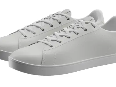 Sneakers White Leather 3D model