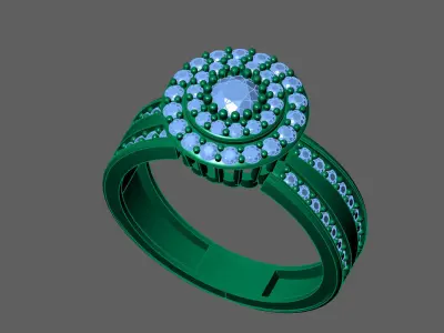 Womens Rings With Stone Ring Ready STL 3DM Models Rings women 3D print model