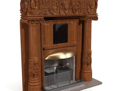 Peat Lobby Fireplace 3D model