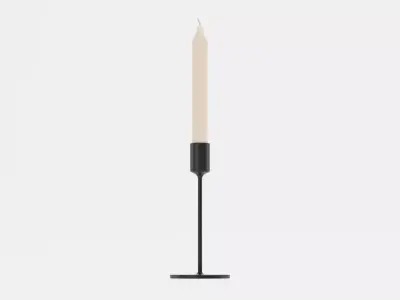 -Candlestick Holder with Candle- Low-poly 3D model