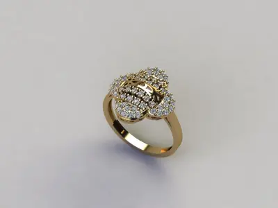 STL 3DM Women Ring Womens Ring Diamonds With Stone Model 3D print model