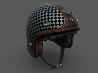 Helmet racer Generic sport scifi human 3d model  Low-poly 3D model