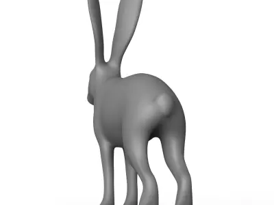 Rabbit Base Mesh Low-poly 3D model