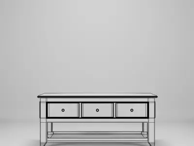 Wood Table 120 x 60 x 50  Low-poly 3D model