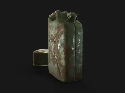 Steel Jerry Can Olive Green 20 Ltr Low-poly 3D model