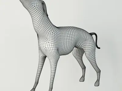 Large Brass Greyhound 3D model