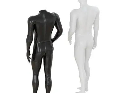 Black and white mannequin for shop 102 3D model